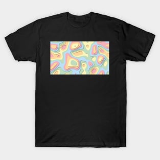 Pastel Rainbow Leopard Print Paper Contour Pattern T-Shirt